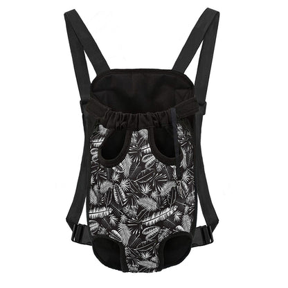 Black And White Tropical Palm Leaf Print Pet Carrier Backpack