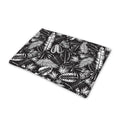 Black And White Tropical Palm Leaf Print Pet Cooling Mat Cover
