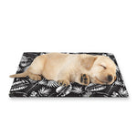 Black And White Tropical Palm Leaf Print Pet Cooling Mat Cover
