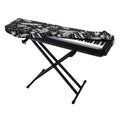 Black And White Tropical Palm Leaf Print Piano Keyboard Cover