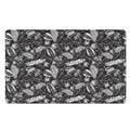 Black And White Tropical Palm Leaf Print Polyester Doormat