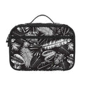 Black And White Tropical Palm Leaf Print Portable Lunch Bag