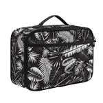 Black And White Tropical Palm Leaf Print Portable Lunch Bag