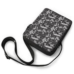 Black And White Tropical Palm Leaf Print Rectangular Crossbody Bag