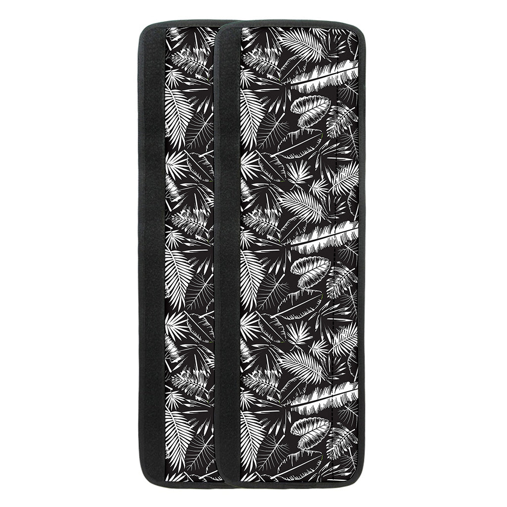 Black And White Tropical Palm Leaf Print Refrigerator Handle Covers