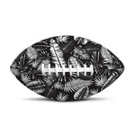 Black And White Tropical Palm Leaf Print Rugby Ball