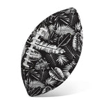 Black And White Tropical Palm Leaf Print Rugby Ball