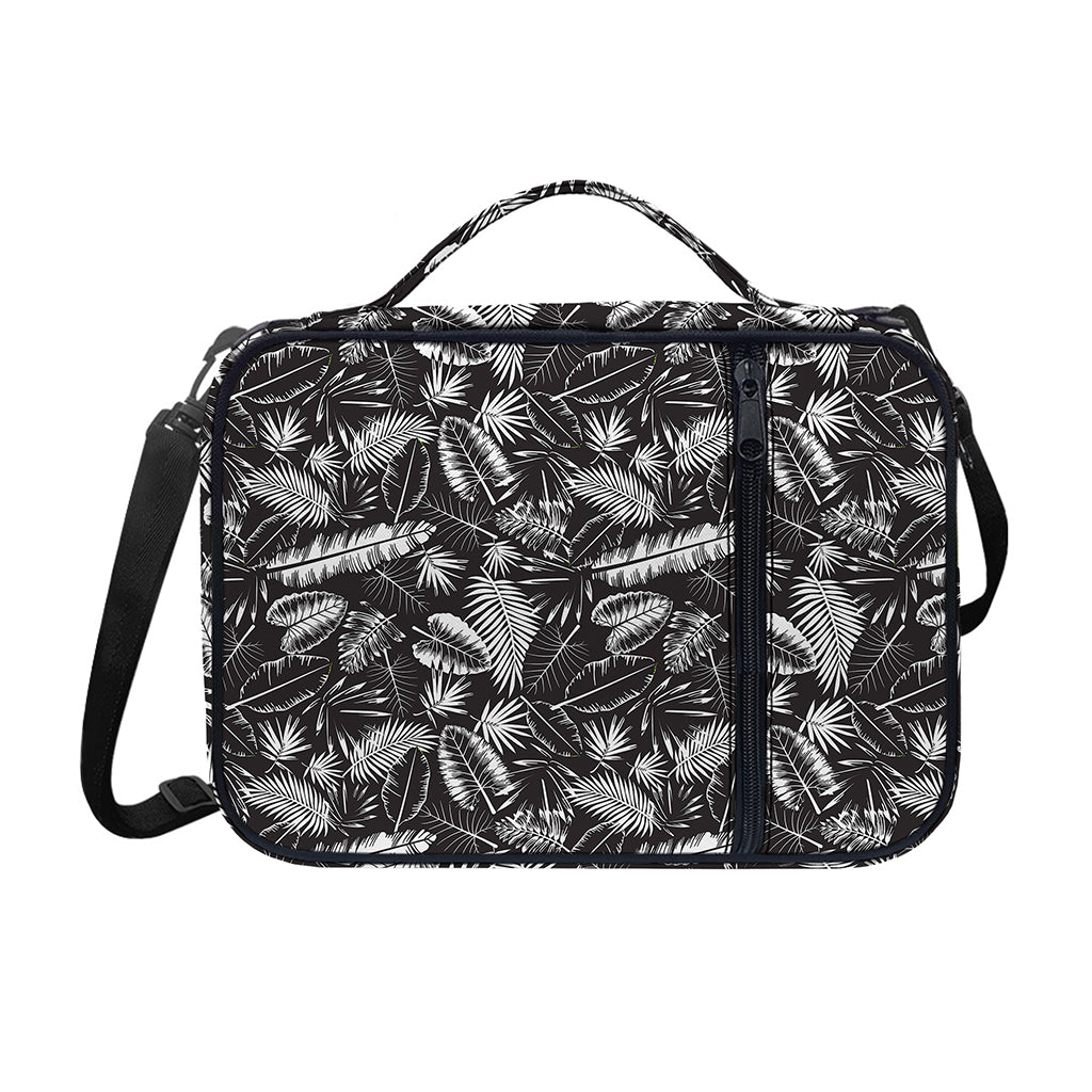Black And White Tropical Palm Leaf Print Shoulder Strap Bible Bag