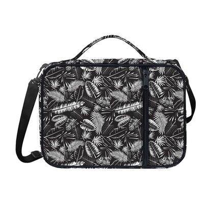 Black And White Tropical Palm Leaf Print Shoulder Strap Bible Bag