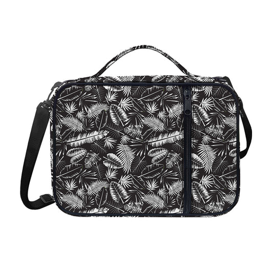 Black And White Tropical Palm Leaf Print Shoulder Strap Bible Bag