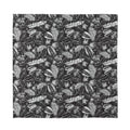 Black And White Tropical Palm Leaf Print Silk Bandana