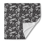 Black And White Tropical Palm Leaf Print Silk Bandana