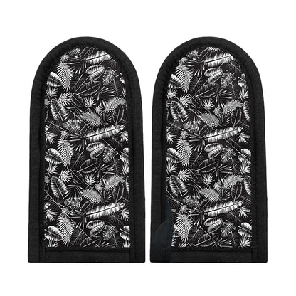 Black And White Tropical Palm Leaf Print Skillet Handle Cover