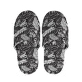 Black And White Tropical Palm Leaf Print Slippers