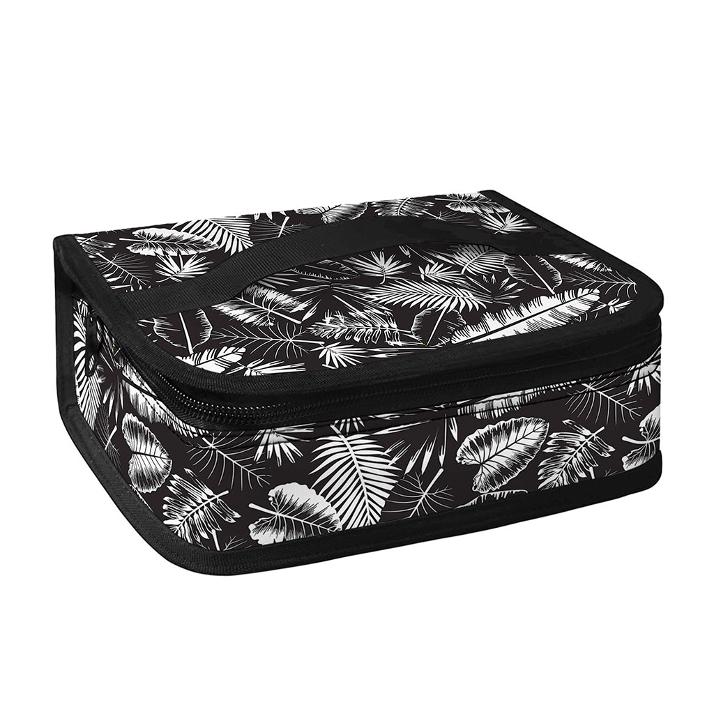 Black And White Tropical Palm Leaf Print Small Lunch Bag