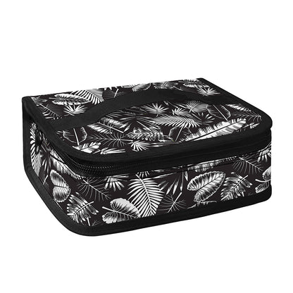 Black And White Tropical Palm Leaf Print Small Lunch Bag