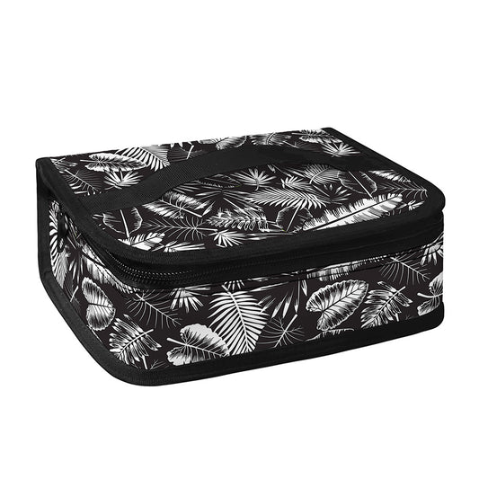 Black And White Tropical Palm Leaf Print Small Lunch Bag