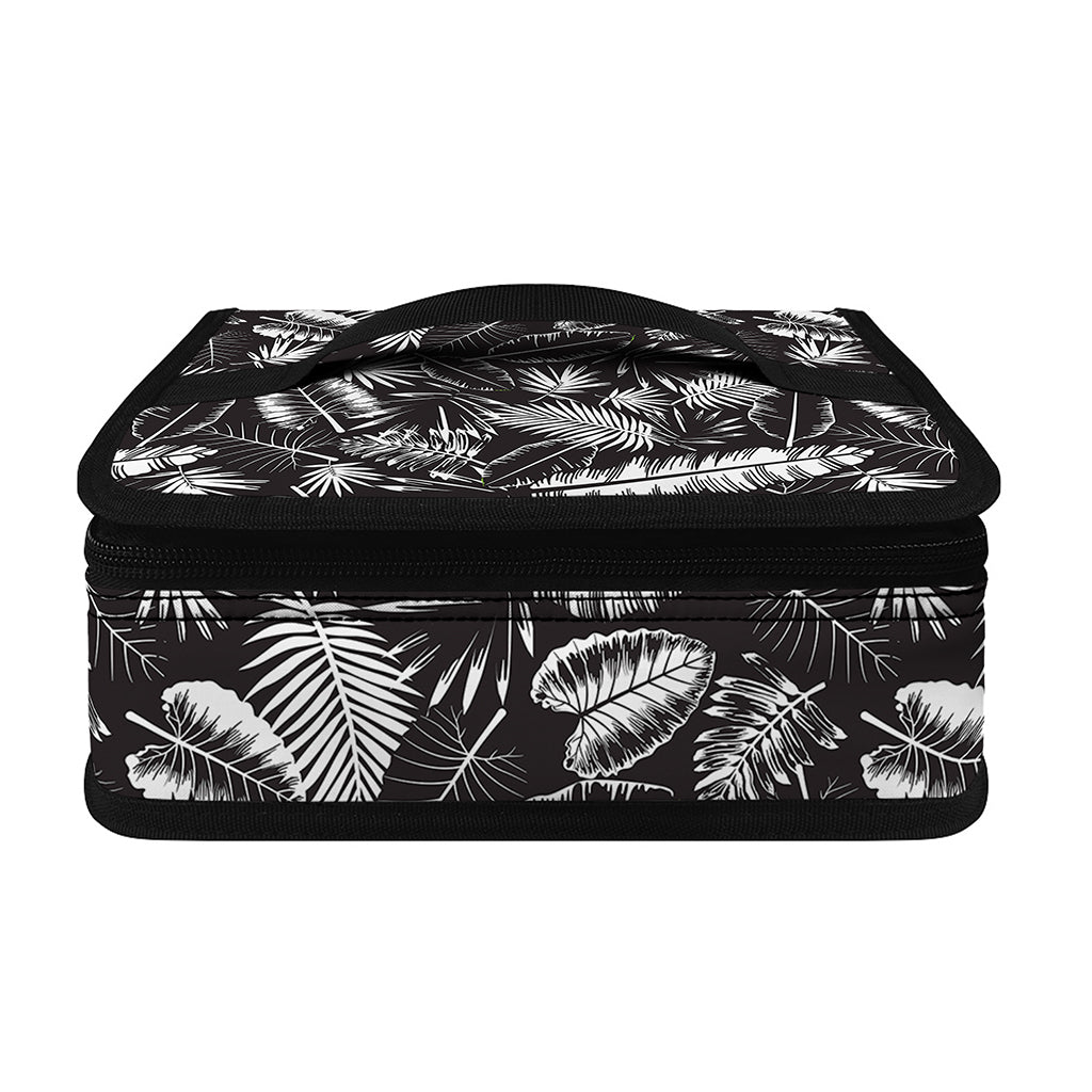 Black And White Tropical Palm Leaf Print Small Lunch Bag