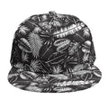 Black And White Tropical Palm Leaf Print Snapback Cap