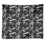 Black And White Tropical Palm Leaf Print Tapestry