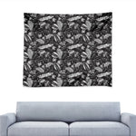 Black And White Tropical Palm Leaf Print Tapestry