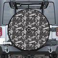 Black And White Tropical Palm Leaf Print Tire Cover With Camera Hole