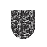 Black And White Tropical Palm Leaf Print Toilet Lid Cover