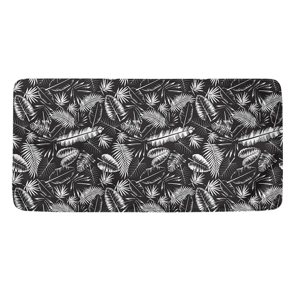 Black And White Tropical Palm Leaf Print Towel