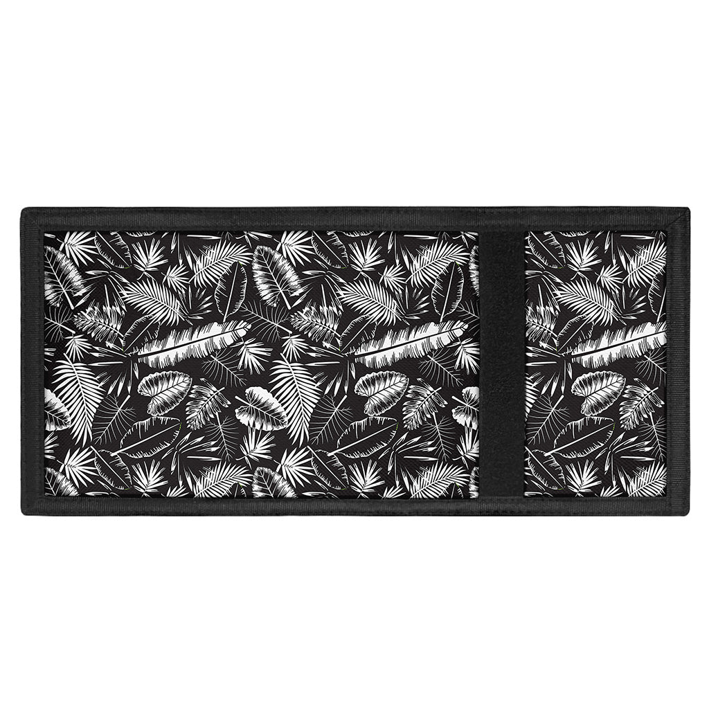 Black And White Tropical Palm Leaf Print Trifold Wallet