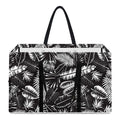Black And White Tropical Palm Leaf Print Utility Tote Bag
