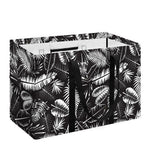 Black And White Tropical Palm Leaf Print Utility Tote Bag