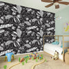 Black And White Tropical Palm Leaf Print Wall Sticker