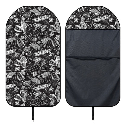 Black And White Tropical Palm Leaf Print Waterproof Car Seat Cover