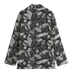 Black And White Tropical Palm Leaf Print Women's Blazer