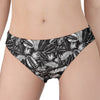 Black And White Tropical Palm Leaf Print Women's Panties