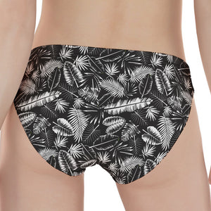 Black And White Tropical Palm Leaf Print Women's Panties