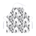 Black And White Tulip Pattern Print Adjustable Apron