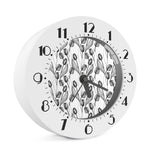 Black And White Tulip Pattern Print Alarm Clock