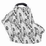 Black And White Tulip Pattern Print Baby Seat Cover
