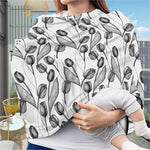 Black And White Tulip Pattern Print Baby Seat Cover