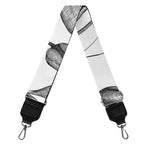 Black And White Tulip Pattern Print Bag Strap