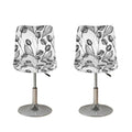Black And White Tulip Pattern Print Bar Stool Covers