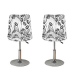 Black And White Tulip Pattern Print Bar Stool Covers