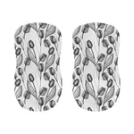 Black And White Tulip Pattern Print Bar Stool Covers