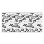 Black And White Tulip Pattern Print Beach Towel