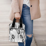 Black And White Tulip Pattern Print Bible Tote Bag