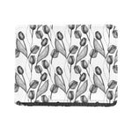 Black And White Tulip Pattern Print Bifold Wallet