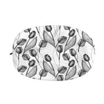 Black And White Tulip Pattern Print Car Side Mirror Covers