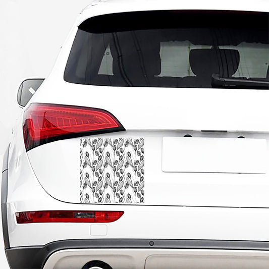 Black And White Tulip Pattern Print Car Sticker