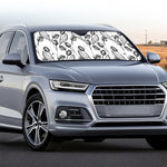 Black And White Tulip Pattern Print Car Windshield Sun Shade